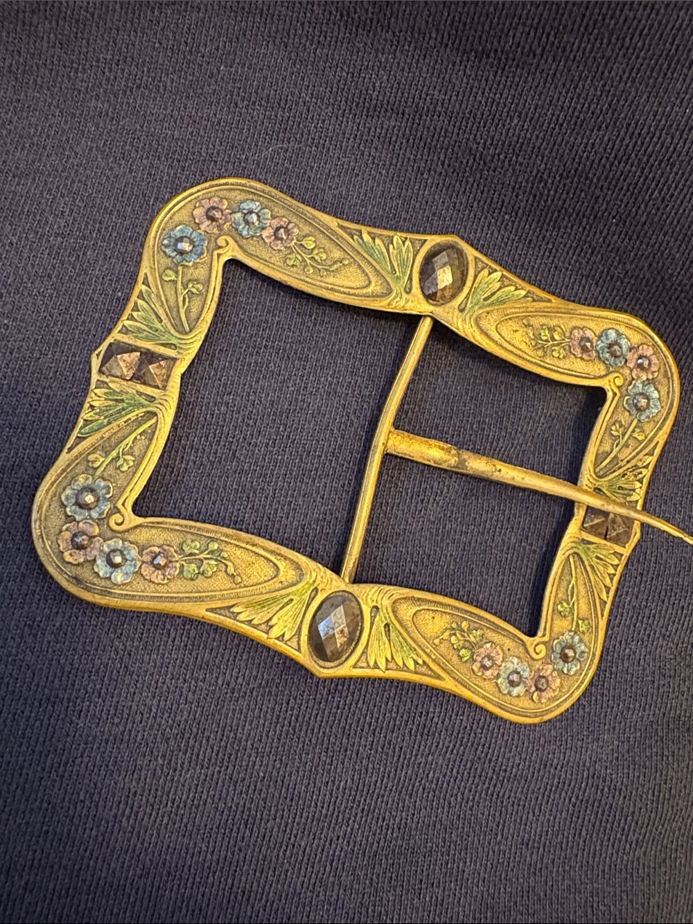 Victorian belt sash buckle with paste stones